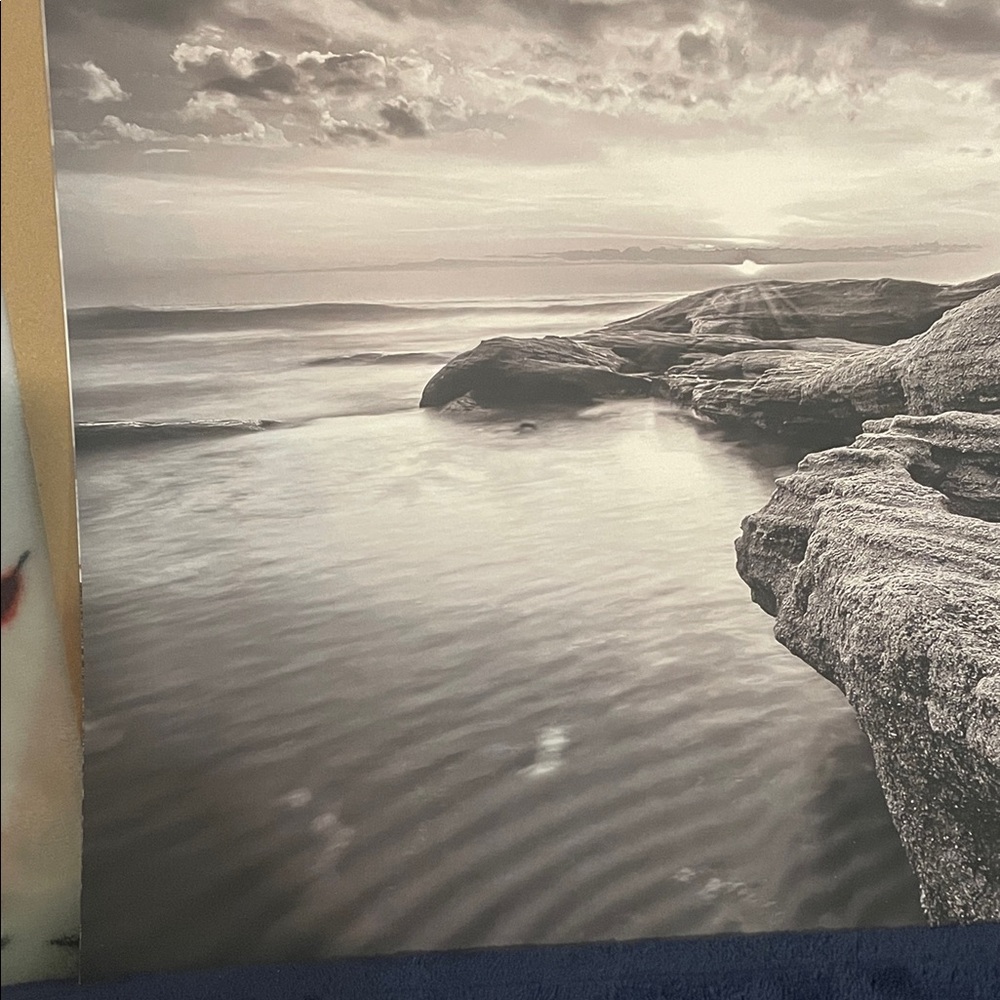 Black and White Ocean Landscape Art Print